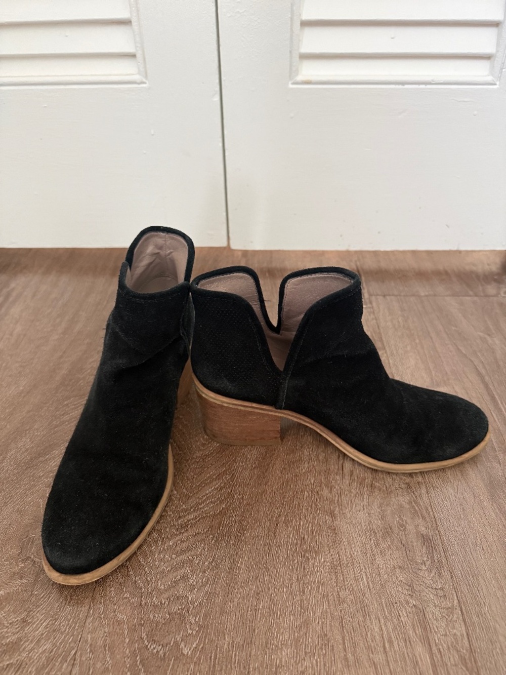 Black, Suede Booties, Size 6.5